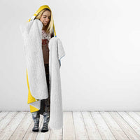 Aruba Hooded Blanket Coat Of Arms With Tropical Flowers