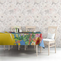 Aruba Tablecloth Coat Of Arms With Tropical Flowers