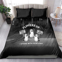 Funny Penguin Resist Bedding Set Flippers Up I Stand With Penguins