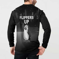 Funny Penguin Resist Button Sweatshirt Flippers Up I Stand With Penguins