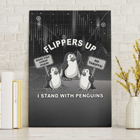 Funny Penguin Resist Canvas Wall Art Flippers Up I Stand With Penguins