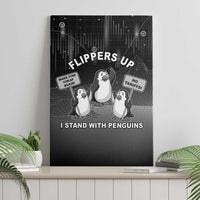 Funny Penguin Resist Canvas Wall Art Flippers Up I Stand With Penguins