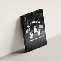 Funny Penguin Resist Canvas Wall Art Flippers Up I Stand With Penguins