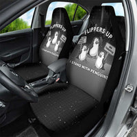 Funny Penguin Resist Car Seat Cover Flippers Up I Stand With Penguins