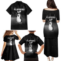 Funny Penguin Resist Family Matching Puletasi and Hawaiian Shirt Flippers Up I Stand With Penguins