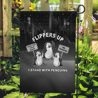 Funny Penguin Resist Garden Flag Flippers Up I Stand With Penguins