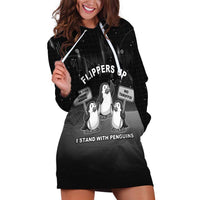 Funny Penguin Resist Hoodie Dress Flippers Up I Stand With Penguins