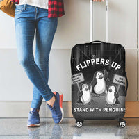 Funny Penguin Resist Luggage Cover Flippers Up I Stand With Penguins