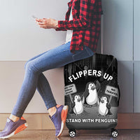 Funny Penguin Resist Luggage Cover Flippers Up I Stand With Penguins