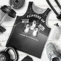 Funny Penguin Resist Men Tank Top Flippers Up I Stand With Penguins