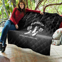 Funny Penguin Resist Quilt Flippers Up I Stand With Penguins
