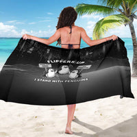 Funny Penguin Resist Sarong Flippers Up I Stand With Penguins