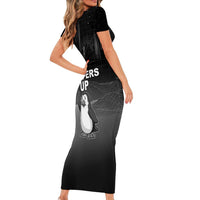 Funny Penguin Resist Short Sleeve Bodycon Dress Flippers Up I Stand With Penguins