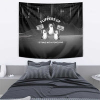 Funny Penguin Resist Tapestry Flippers Up I Stand With Penguins