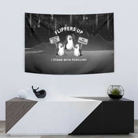Funny Penguin Resist Tapestry Flippers Up I Stand With Penguins