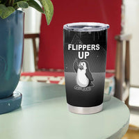 Funny Penguin Resist Tumbler Cup Flippers Up I Stand With Penguins