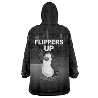Funny Penguin Resist Wearable Blanket Hoodie Flippers Up I Stand With Penguins