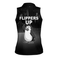 Funny Penguin Resist Women Sleeveless Polo Shirt Flippers Up I Stand With Penguins