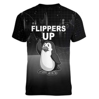 Funny Penguin Resist Women V-Neck T-Shirt Flippers Up I Stand With Penguins