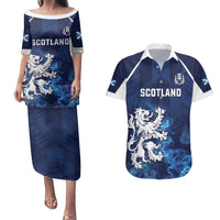 Scotland Rugby Custom Couples Matching Puletasi and Hawaiian Shirt Go Scottish Thistle Unique Style