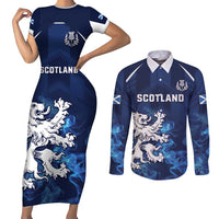Scotland Rugby Custom Couples Matching Short Sleeve Bodycon Dress and Long Sleeve Button Shirt Go Scottish Thistle Unique Style