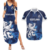Scotland Rugby Custom Couples Matching Summer Maxi Dress and Hawaiian Shirt Go Scottish Thistle Unique Style