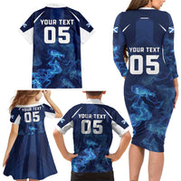Scotland Rugby Custom Family Matching Long Sleeve Bodycon Dress and Hawaiian Shirt Go Scottish Thistle Unique Style