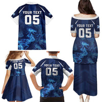 Scotland Rugby Custom Family Matching Puletasi and Hawaiian Shirt Go Scottish Thistle Unique Style