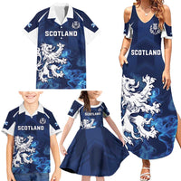 Scotland Rugby Custom Family Matching Summer Maxi Dress and Hawaiian Shirt Go Scottish Thistle Unique Style