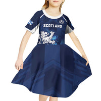 Scotland Rugby Custom Kid Short Sleeve Dress Go Scottish Thistle Unique Style