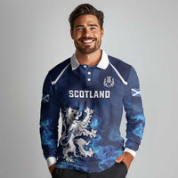 Scotland Rugby Custom Long Sleeve Polo Shirt Go Scottish Thistle Unique Style