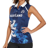 Scotland Rugby Custom Women Sleeveless Polo Shirt Go Scottish Thistle Unique Style