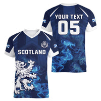 Scotland Rugby Custom Women V-Neck T-Shirt Go Scottish Thistle Unique Style
