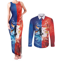 Personalized Brazil Folklore Festival Couples Matching Tank Maxi Dress and Long Sleeve Button Shirt Boi Bumba - Wonder Print Shop