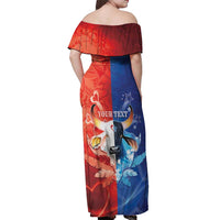 Personalized Brazil Folklore Festival Off Shoulder Maxi Dress Boi Bumba - Wonder Print Shop