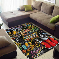 Raised On Hip Hop Area Rug Graffiti Art Style - Wonder Print Shop