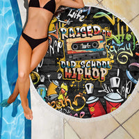 Raised On Hip Hop Beach Blanket Graffiti Art Style - Wonder Print Shop