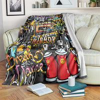 Raised On Hip Hop Blanket Graffiti Art Style - Wonder Print Shop