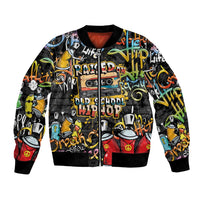 Raised On Hip Hop Bomber Jacket Graffiti Art Style - Wonder Print Shop