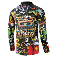 Raised On Hip Hop Button Sweatshirt Graffiti Art Style - Wonder Print Shop