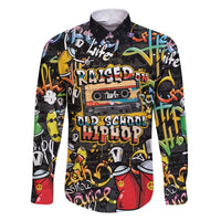 Raised On Hip Hop Family Matching Short Sleeve Bodycon Dress and Hawaiian Shirt Graffiti Art Style - Wonder Print Shop