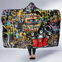 Raised On Hip Hop Hooded Blanket Graffiti Art Style - Wonder Print Shop