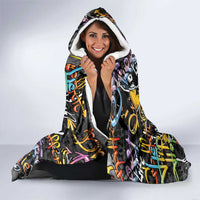 Raised On Hip Hop Hooded Blanket Graffiti Art Style - Wonder Print Shop
