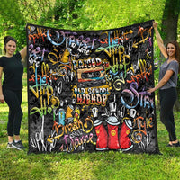 Raised On Hip Hop Quilt Graffiti Art Style - Wonder Print Shop
