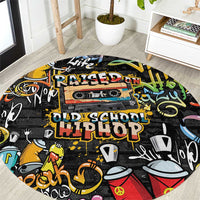 Raised On Hip Hop Round Carpet Graffiti Art Style - Wonder Print Shop