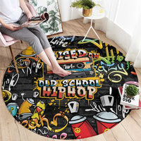 Raised On Hip Hop Round Carpet Graffiti Art Style - Wonder Print Shop