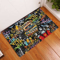 Raised On Hip Hop Rubber Doormat Graffiti Art Style - Wonder Print Shop