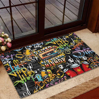 Raised On Hip Hop Rubber Doormat Graffiti Art Style - Wonder Print Shop