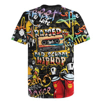 Raised On Hip Hop Rugby Jersey Graffiti Art Style - Wonder Print Shop