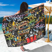 Raised On Hip Hop Sarong Graffiti Art Style - Wonder Print Shop